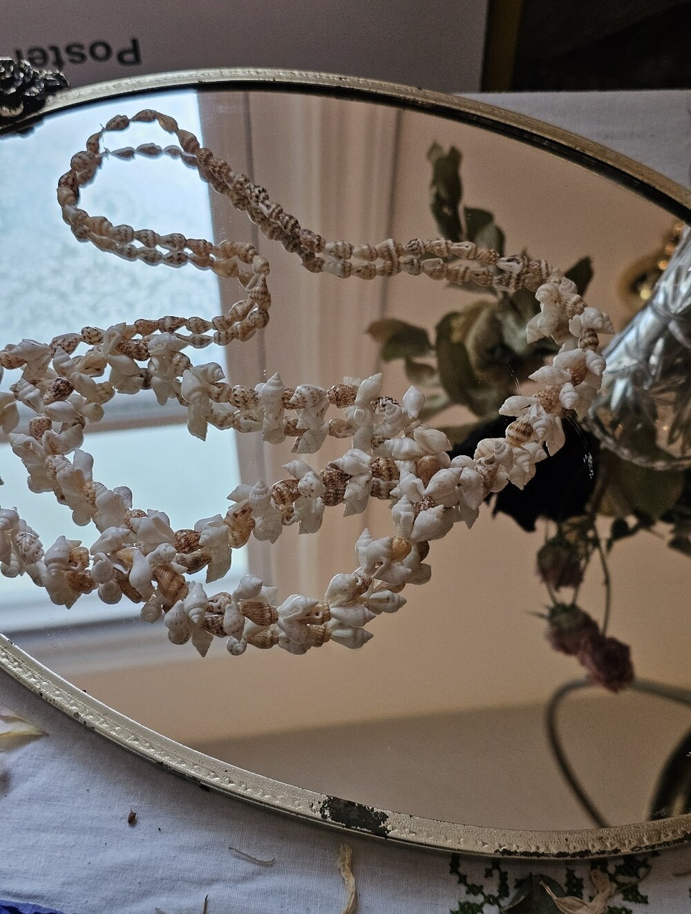 Handmade Shell Beaded Necklace - White & Natural Beige